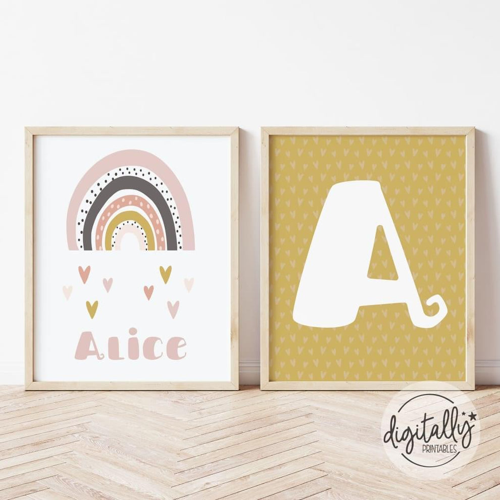 Boho Rainbow Set of 2 Posters | Kids Room Decor ★ Instant Download | E