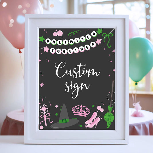 Magical Witch Table Sign | Black Backgroud | Instant Download