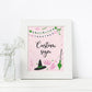 Magical Witch Table Sign | Pink Backgroud | Instant Download