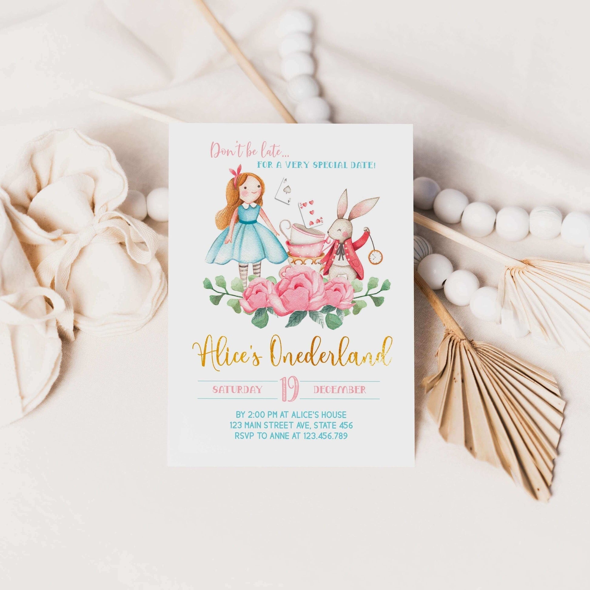 Alice in Wonderland Invitation Printable/alice and Wonderland