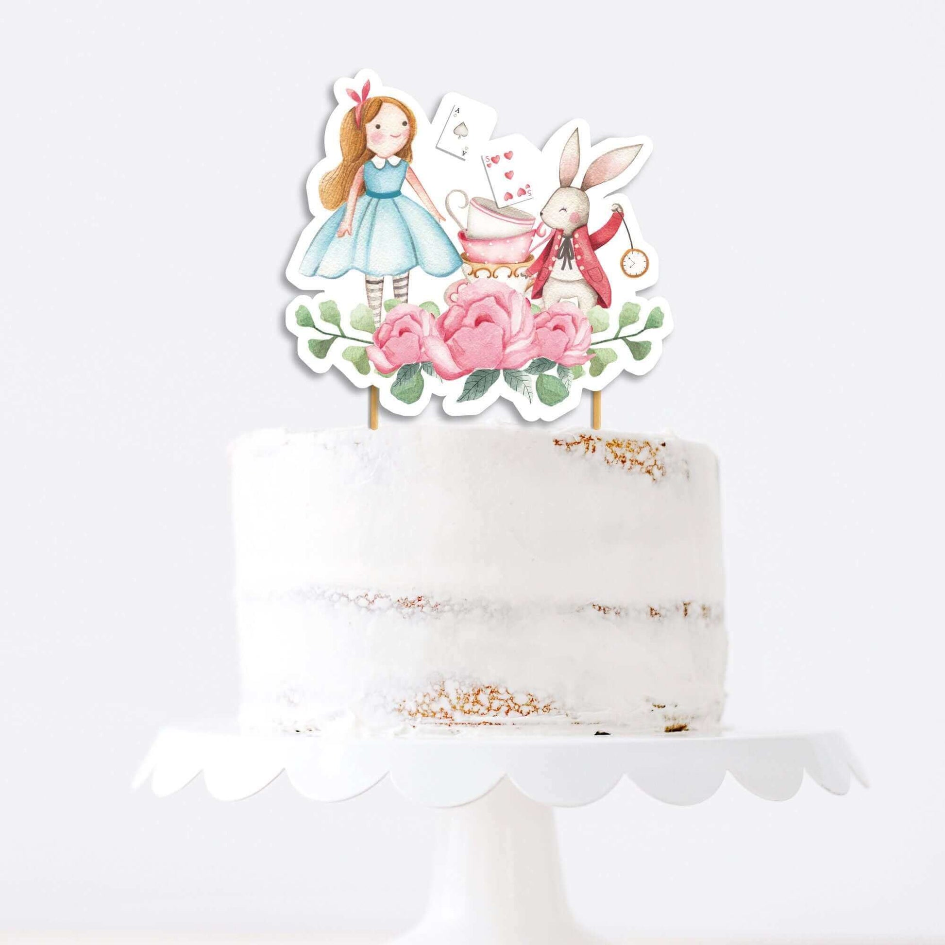 Editable Alice in Wonderland Cake Topper ★ Instant Download | Editable Text