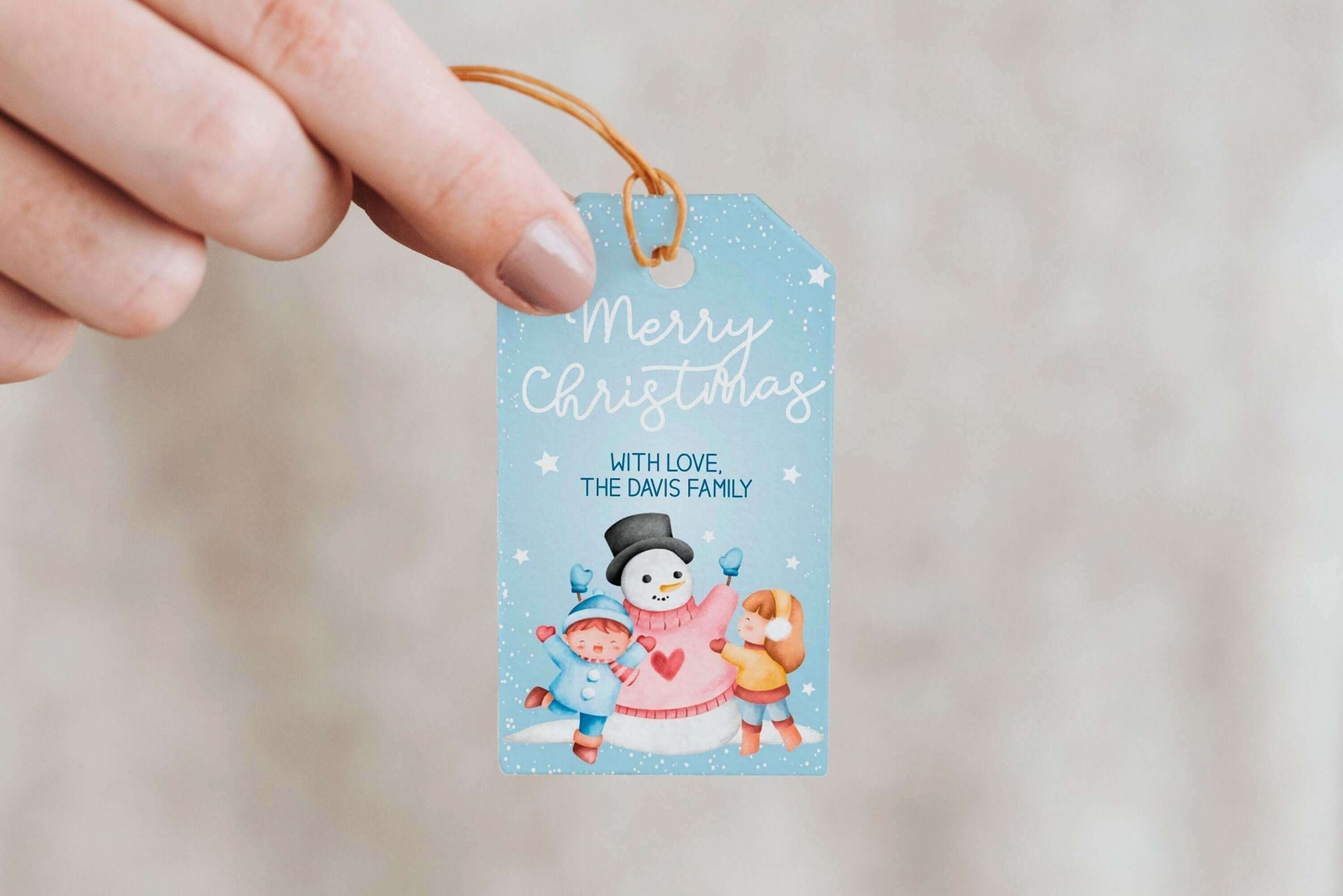Editable Christmas Snowman Favor Tags, Christmas Gift Tags, Merry Christmas Tags, Holiday Labels REF013 - Digitally Printables