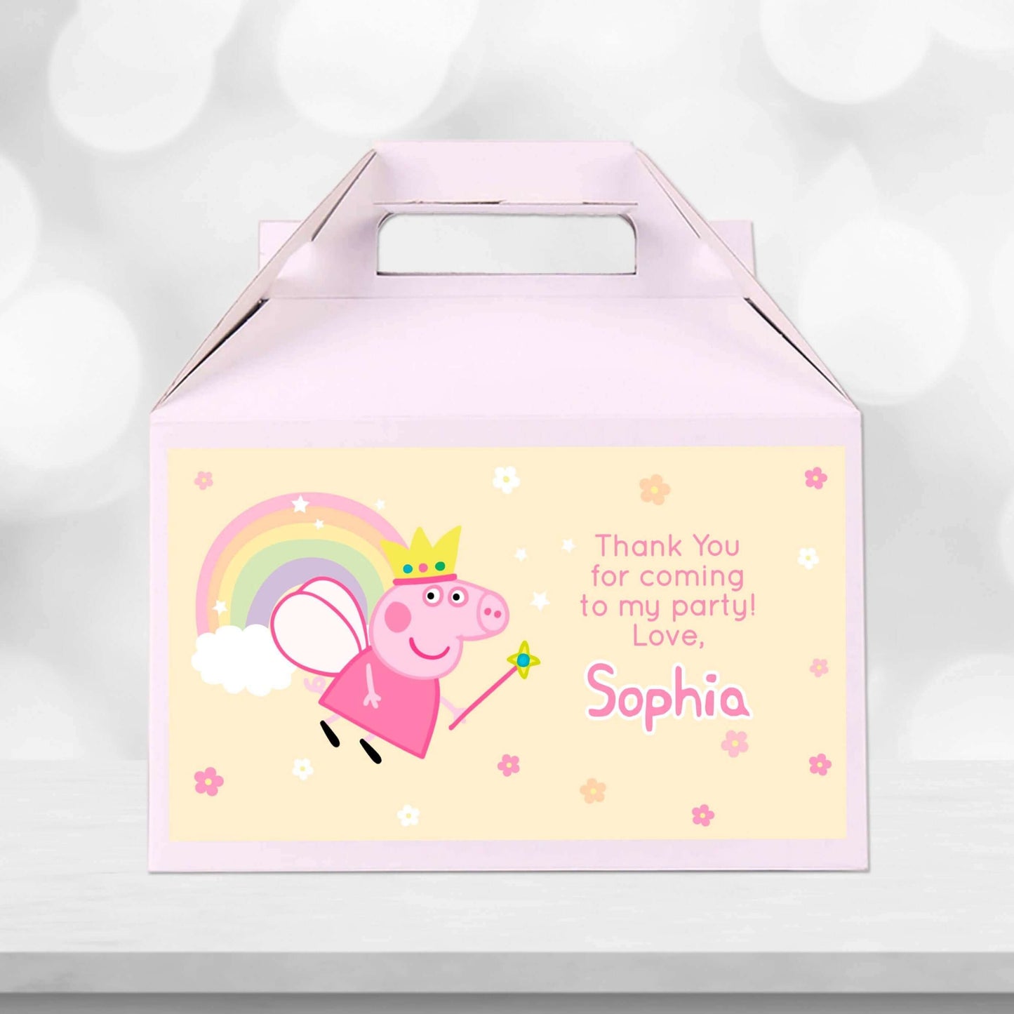 Editable Fairy Peppa Pig Gable Box | Yellow ★ Instant Download | Editable Text - Digitally Printables
