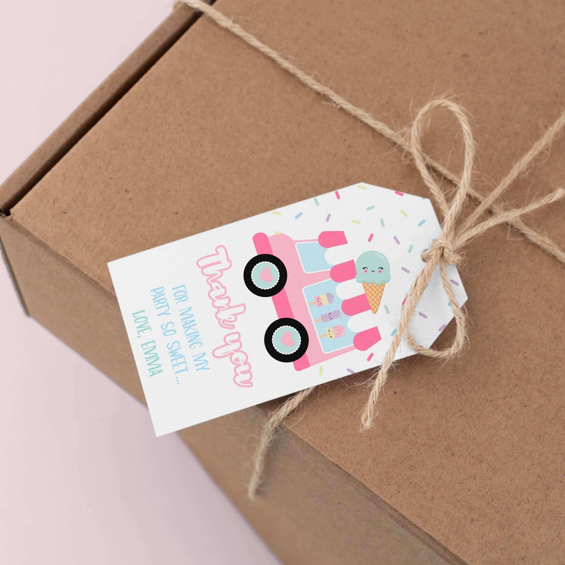 Editable Ice Cream Thank You Tags ★ Instant Download | Editable Text - Digitally Printables