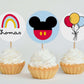 Editable Mickey Mouse Cupcake Toppers ★ Instant Download | Editable Text - Digitally Printables