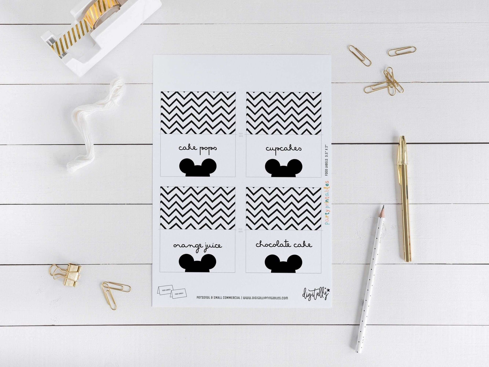 Editable Mickey Mouse Food Labels ★ Instant Download | Editable Text