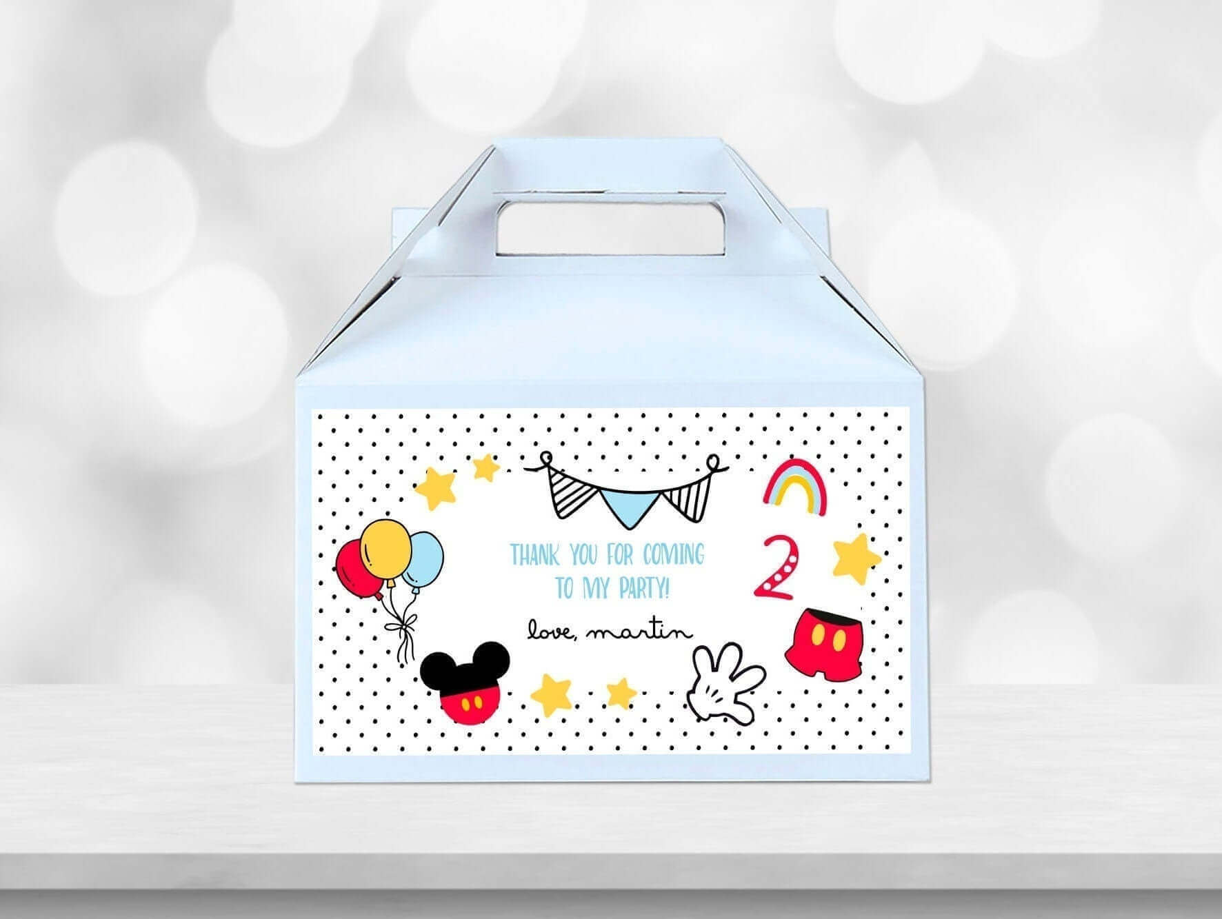 Editable Mickey Mouse Gable Box Labels ★ Instant Download | Editable Text - Digitally Printables