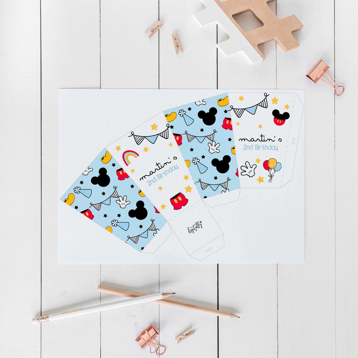 Editable Mickey Mouse Popcorn Box ★ Instant Download | Editable Text - Digitally Printables