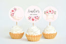 Editable Moon, Stars &amp; Flowers Cupcake Toppers ★ Instant Download | Ed