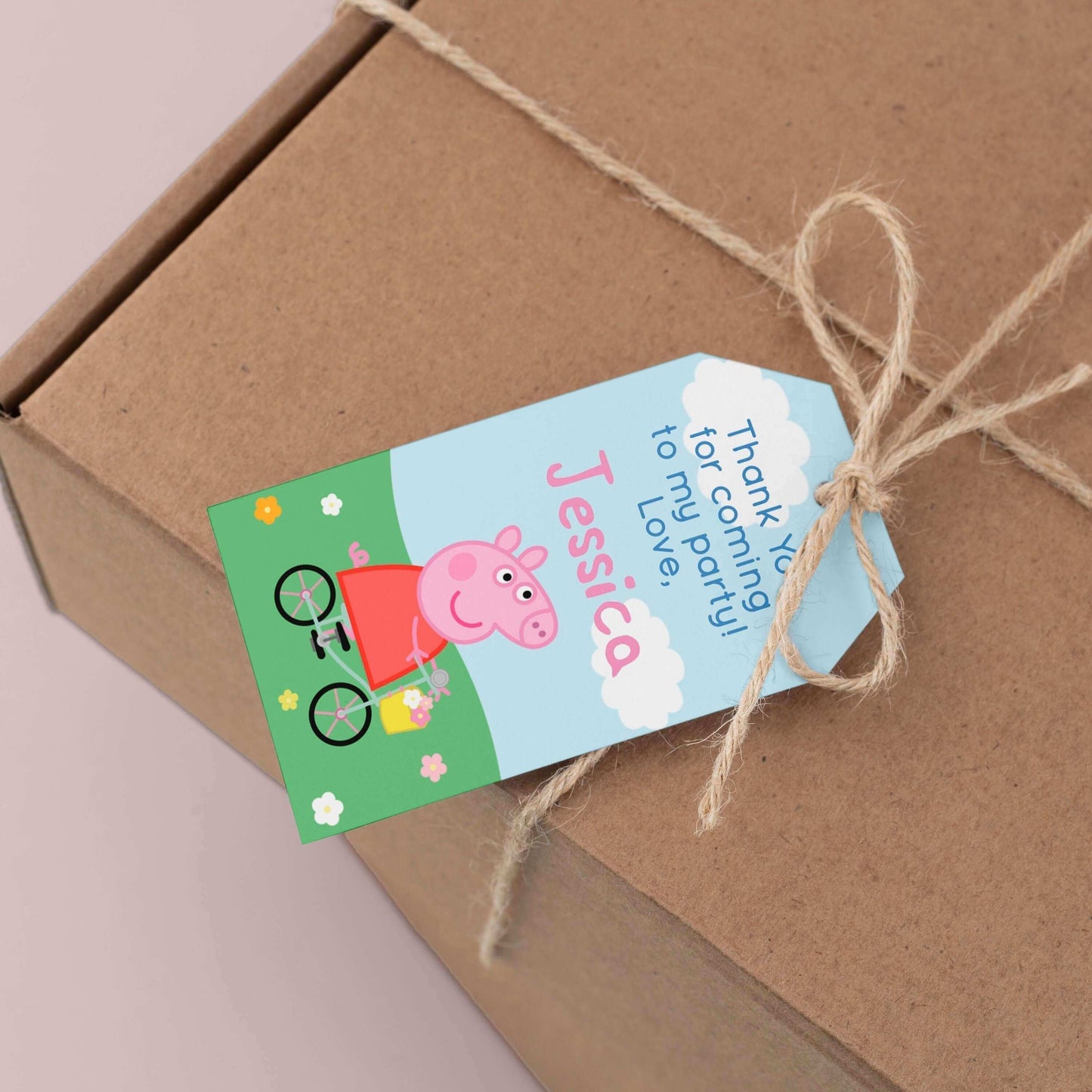 Editable Peppa Pig Thank You Tag ★ Instant Download | Editable Text - Digitally Printables