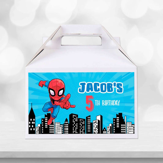 Editable Spider Man Gable Box Labels Spider Man Birthday Party Favors Spider Man Food Boxes Printables REF019 - Digitally Printables