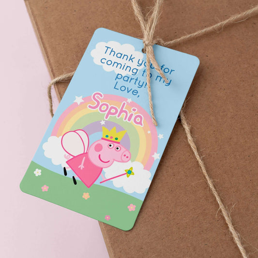Fairy Peppa Pig Thank You Tag ★ Instant Download | Editable Text - Digitally Printables
