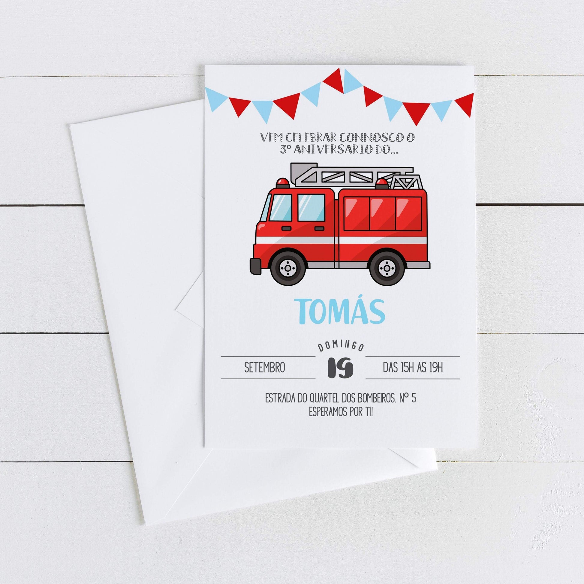 fire truck birthday invitation, firefighter party invite
