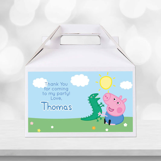 George Pig Gable Box Labels ★ Instant Download | Editable Text - Digitally Printables
