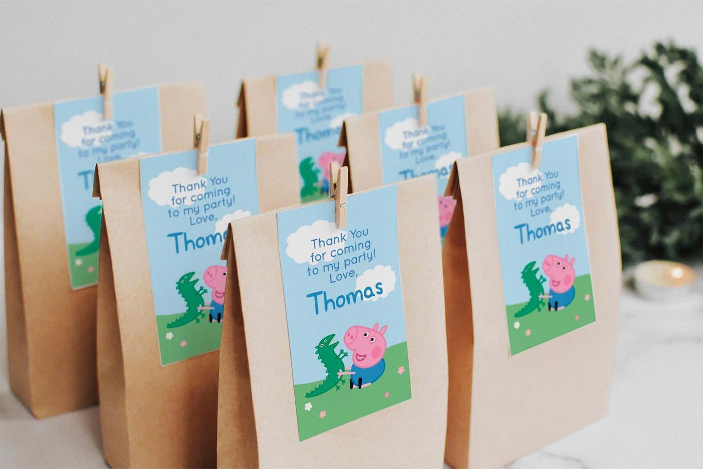 George Pig Thank You Tag ★ Instant Download | Editable Text - Digitally Printables
