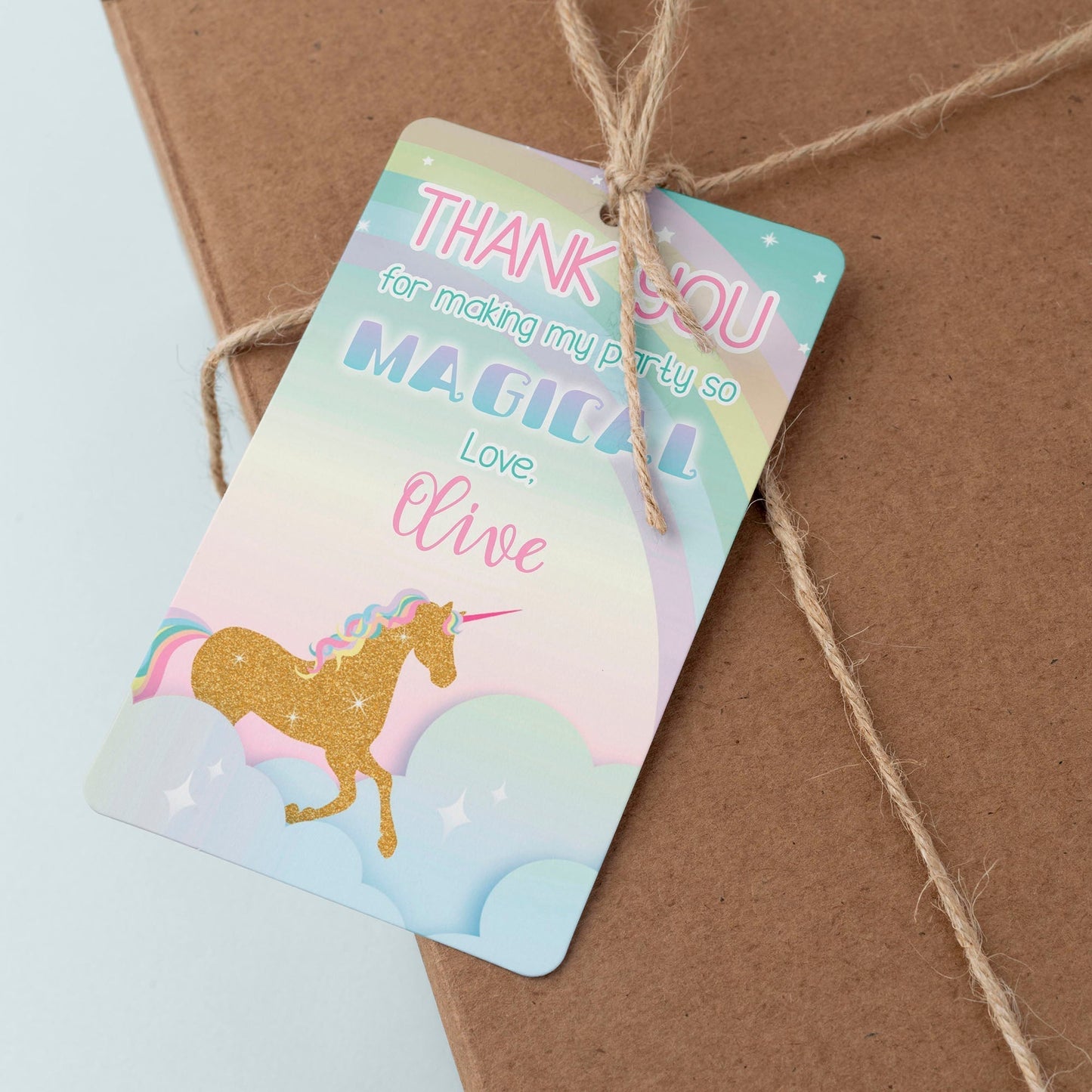 Glitter Unicorn Thank You Tags - Digitally Printables