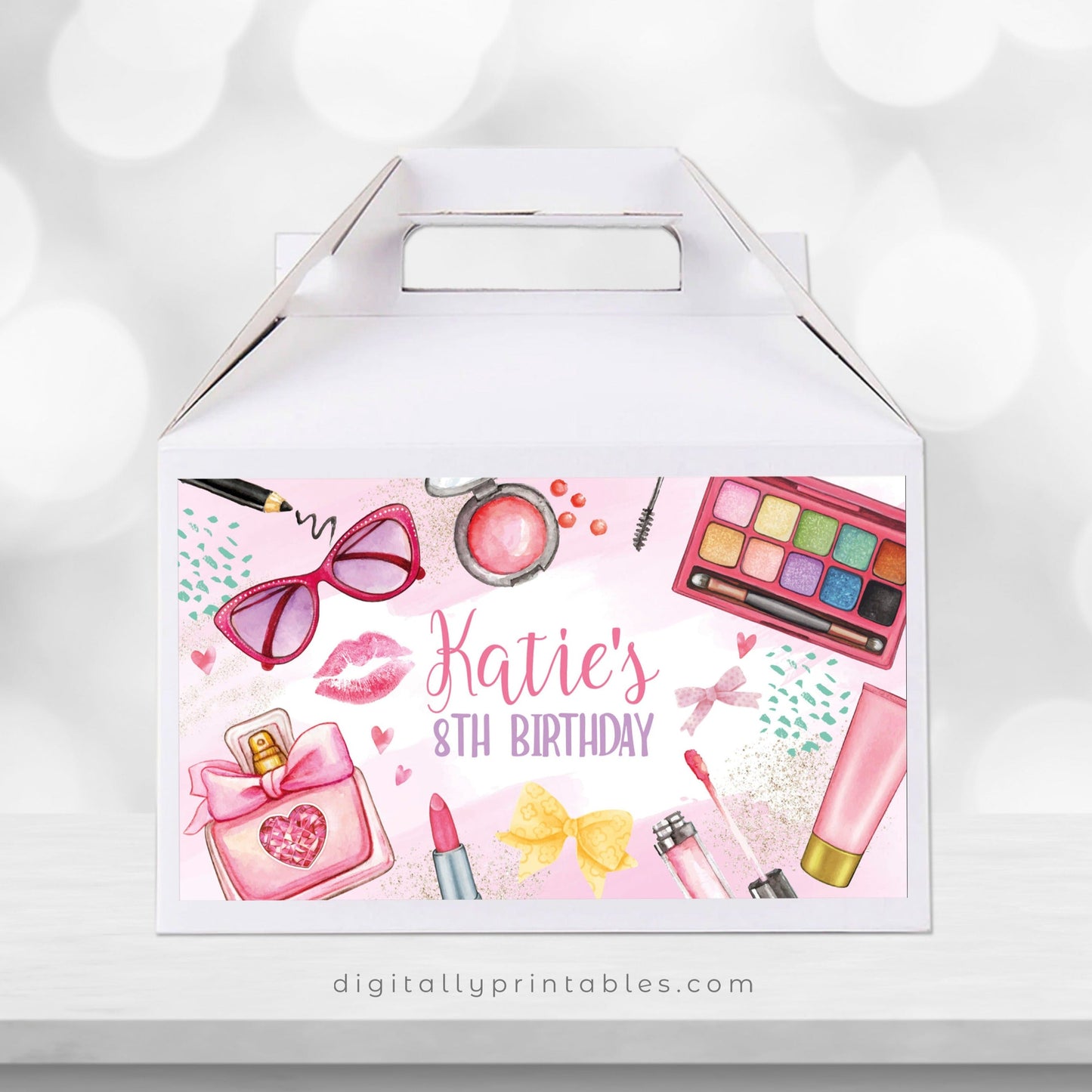 Glitz and Glam Gable Box Label ★ Instant Download | Editable Text - Digitally Printables