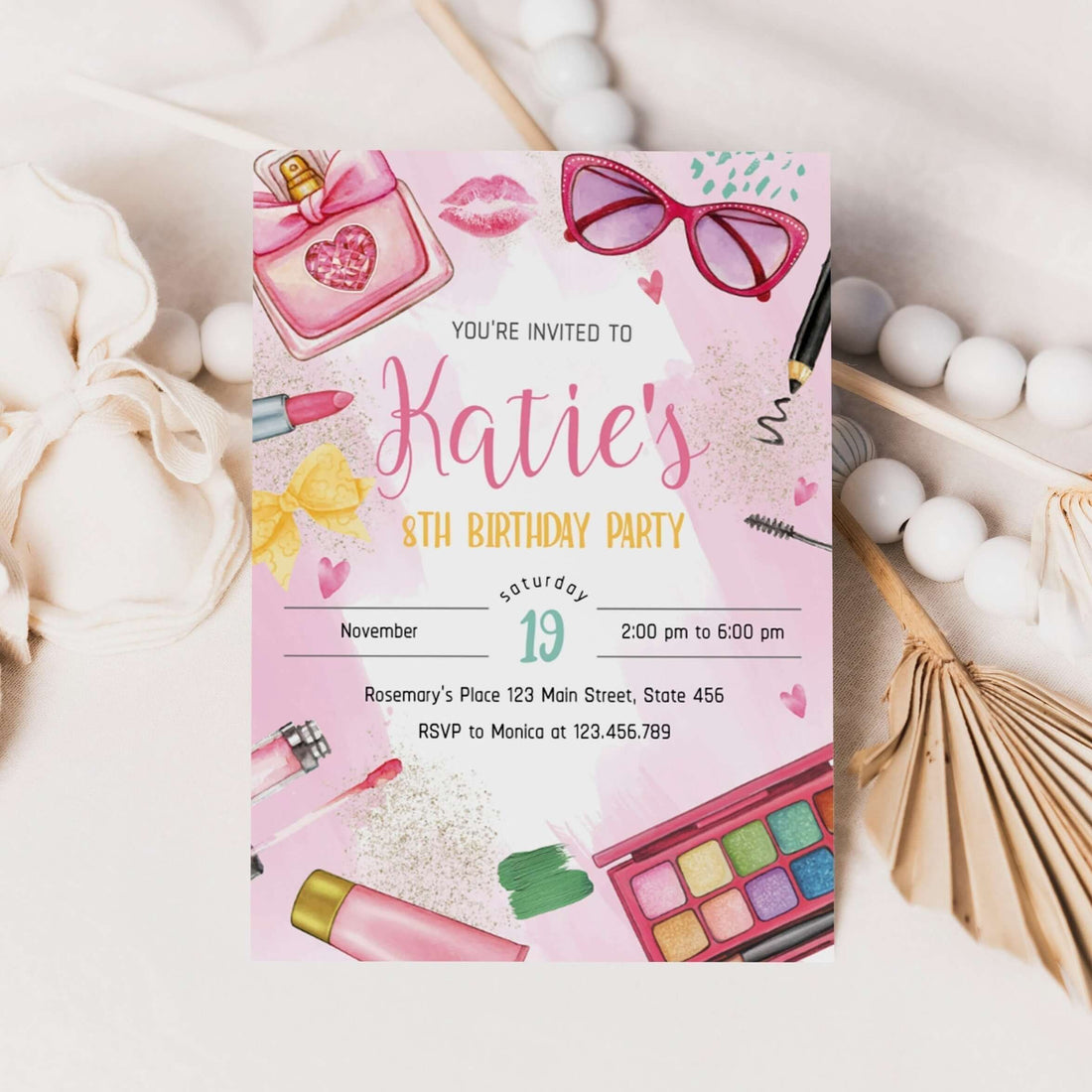 Glitz and Glam Party Invitation ★ Instant Download Editable Text