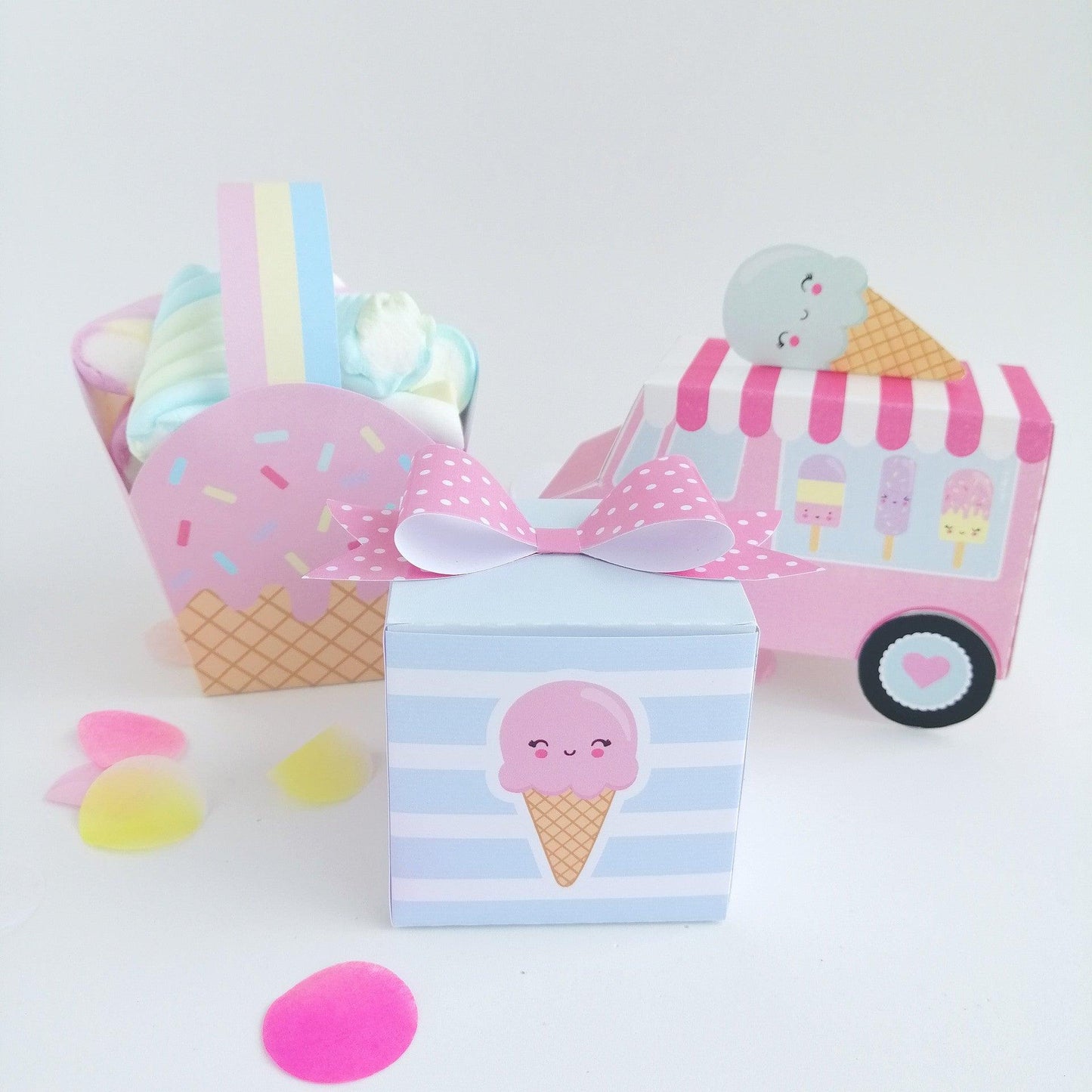 Ice Cream Cube Box | Ice Cream Party Favors ★ Instant Download - Digitally Printables