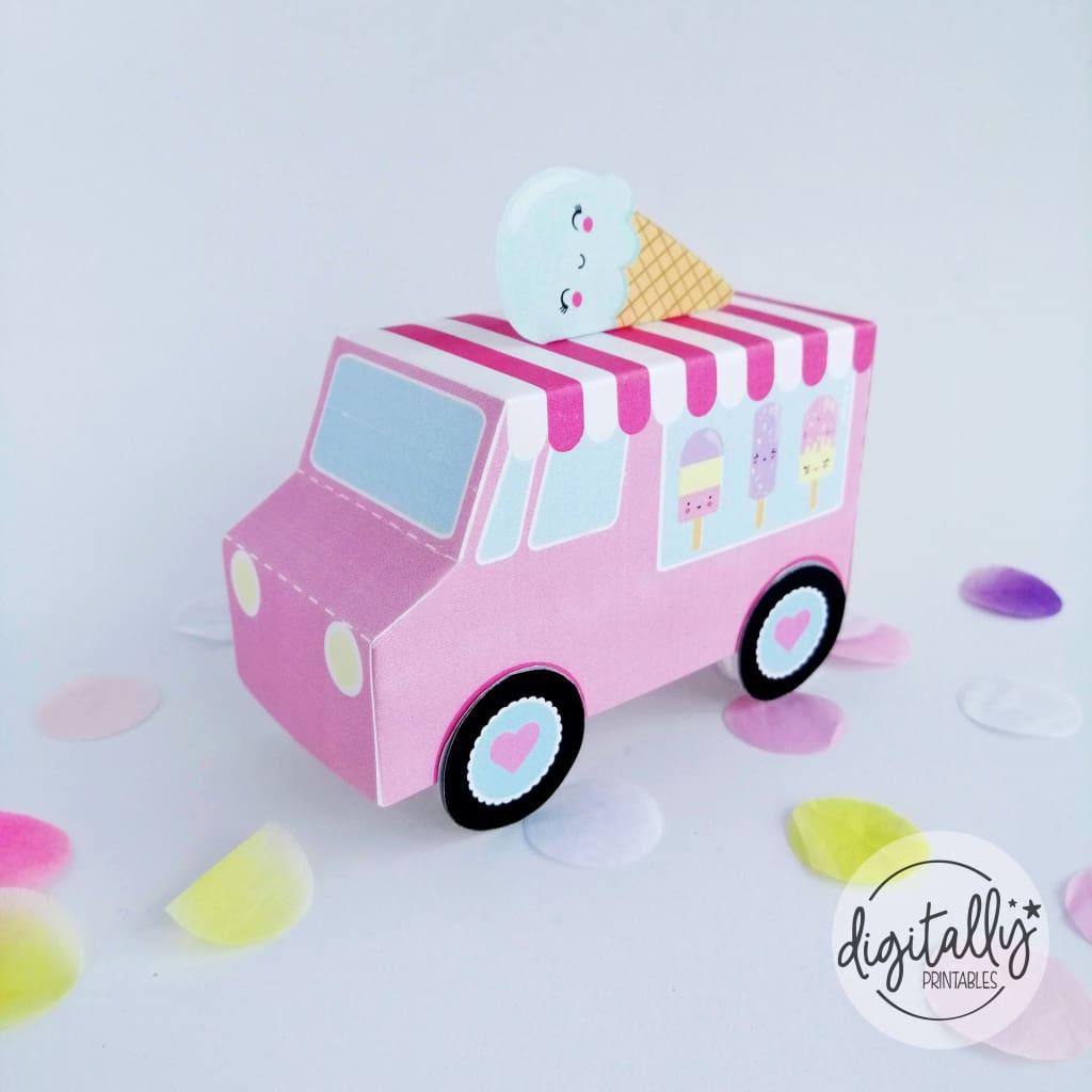Ice Cream Truck Box Instant Download Favor Boxes