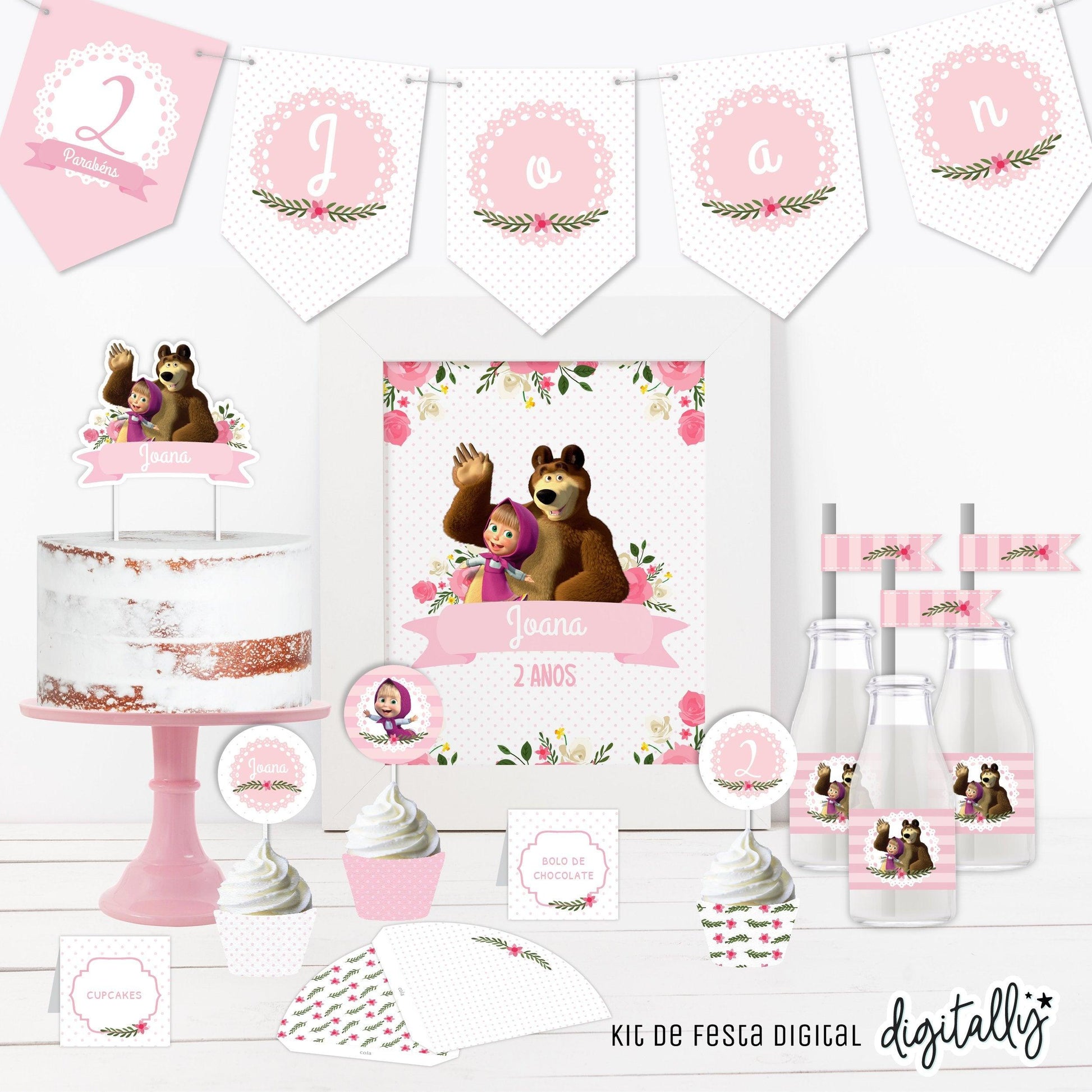 Masha and the Bear Birthday Bundle ☆ Instant Download | Editable Text masha-and-the-bear-birthday-bundle-instant-download-editable-text