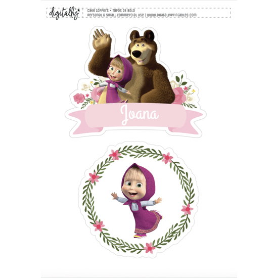 Masha and the Bear Birthday Bundle ★ Instant Download | Editable Text