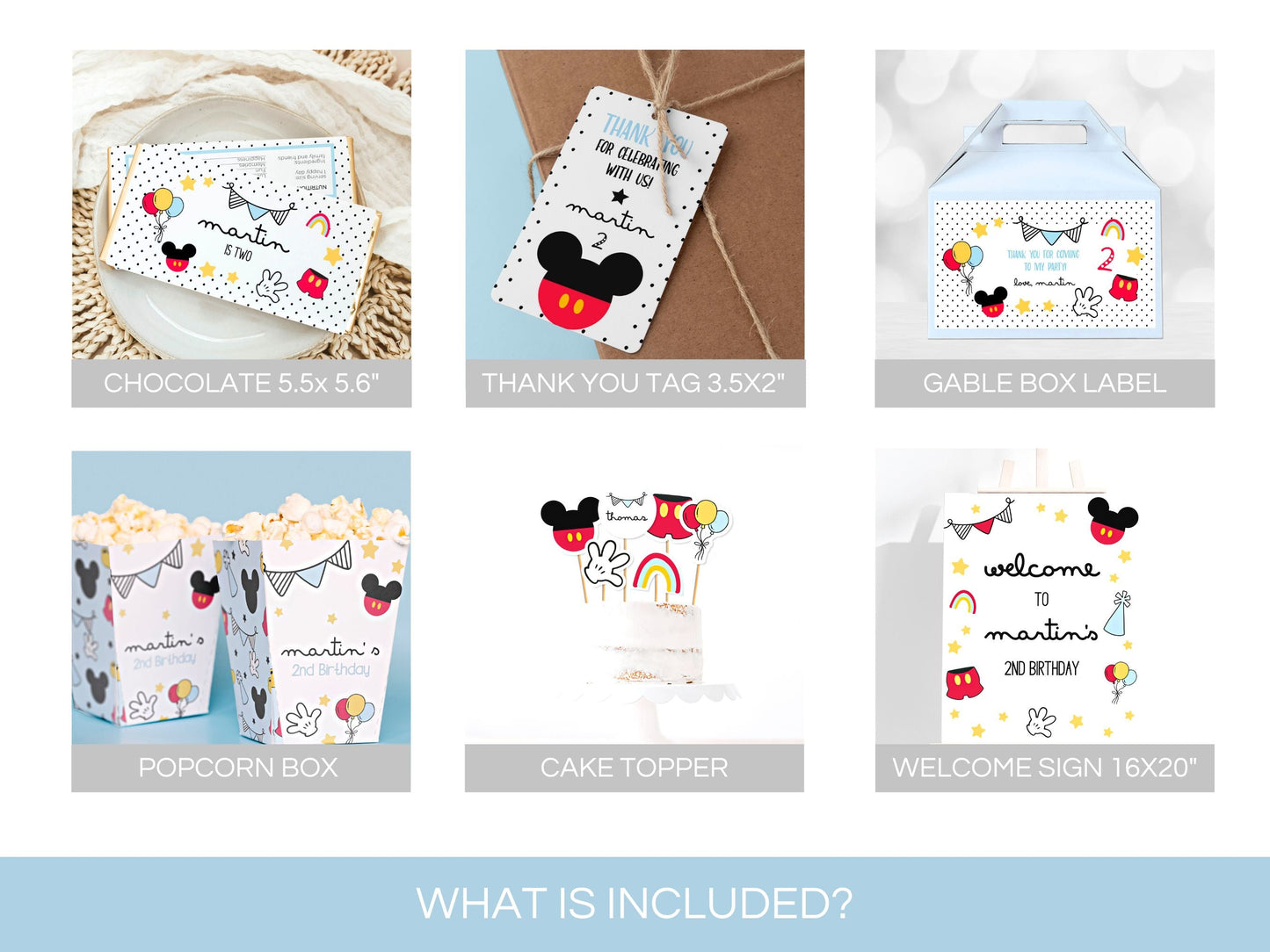 Mickey Mouse Birthday Bundle ★ Instant Download | Editable Text - Digitally Printables
