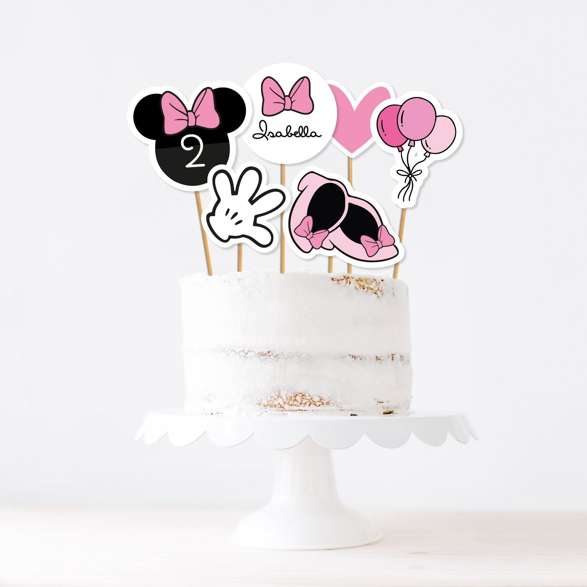 Minnie mouse paper cake topper minnie Mouse cake topper