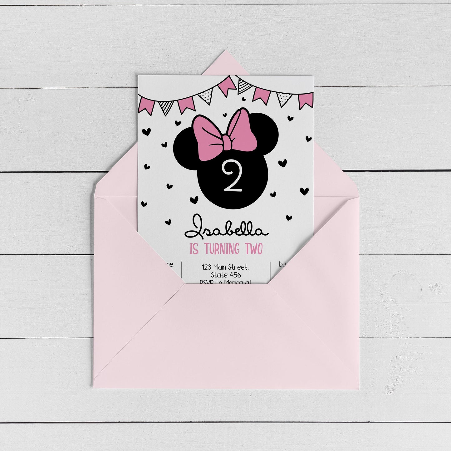 Editable Minnie Mouse in Pink Birthday Bundle | Party Printable Kit