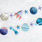Outer Space Garland, Banner Moon and Planets, Galaxy Garland, 1st Trip Around the Sun, Party Template Corjl REF007 - Digitally Printables