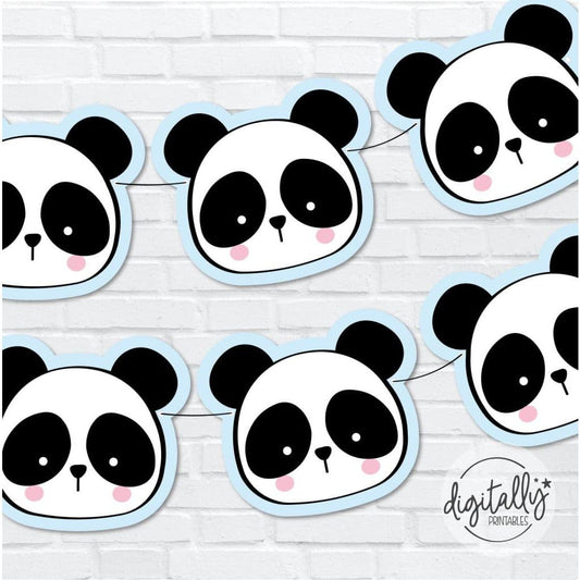 Panda Blue Garland Instant Download