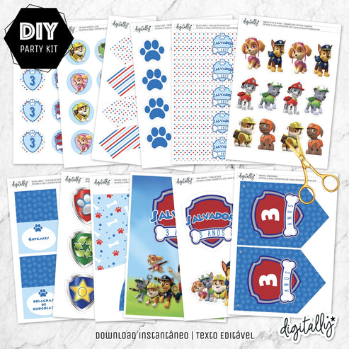 Paw Patrol Birthday Party Bundle ★ Instant Download | Editable Text