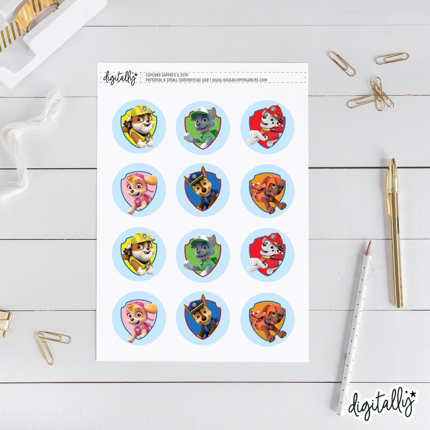 Paw Patrol Birthday Party Bundle ★ Instant Download | Editable Text - Digitally Printables