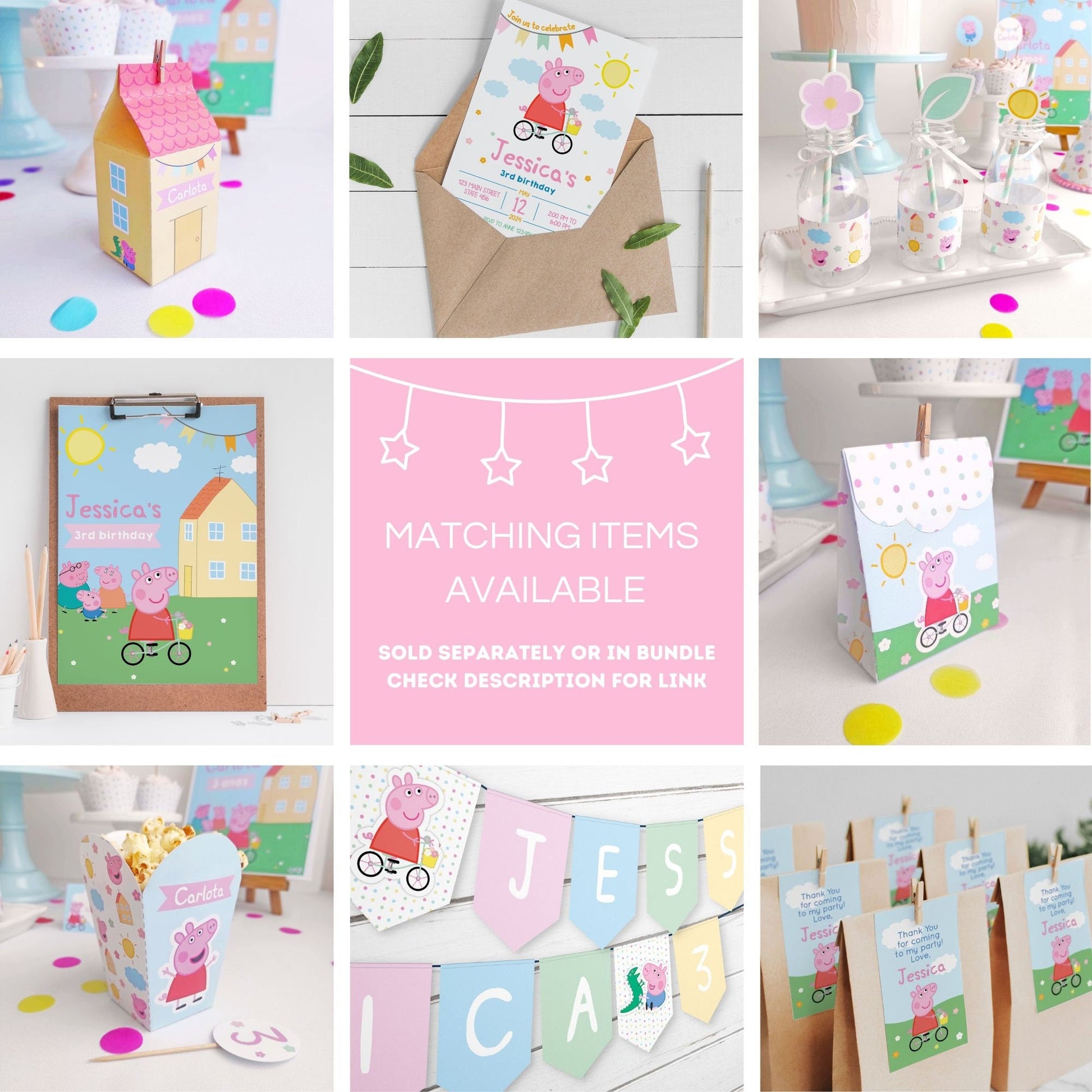 Peppa Pig Bunting Banner ★ Instant Download | Editable Text - Digitally Printables