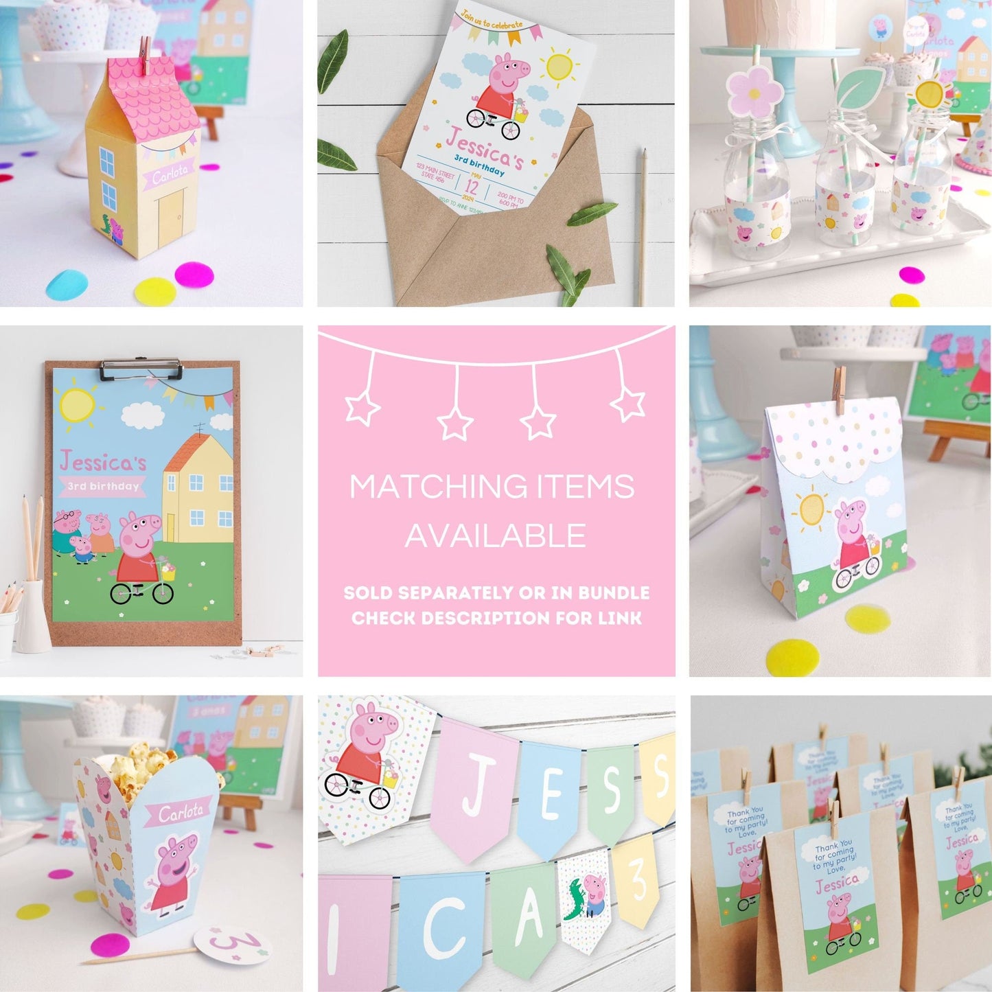 Peppa Pig Chip Bag Wrapper ★ Instant Download | Editable Text - Digitally Printables