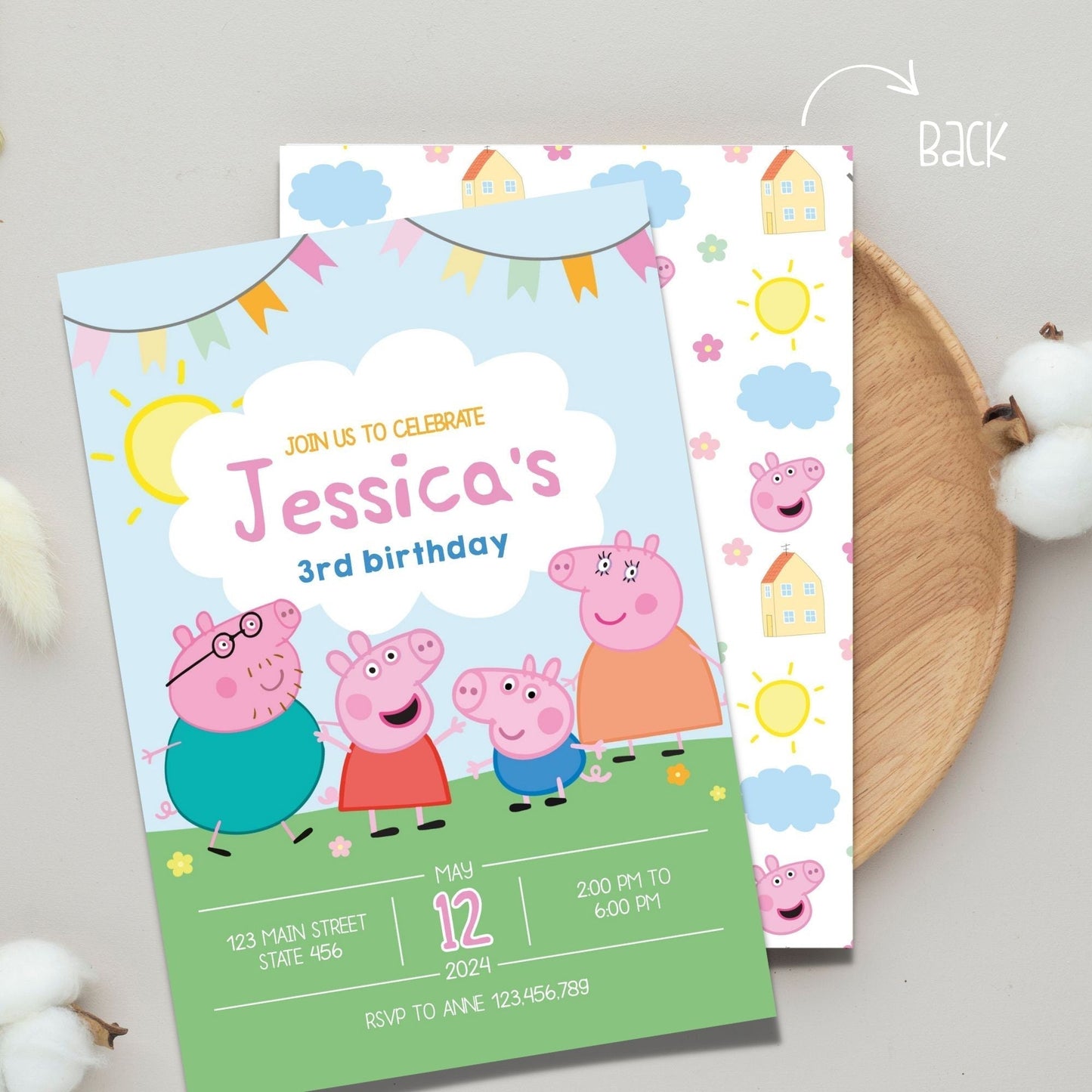 Peppa Pig Family Birthday Invitation ★ Instant Download | Editable Text - Digitally Printables