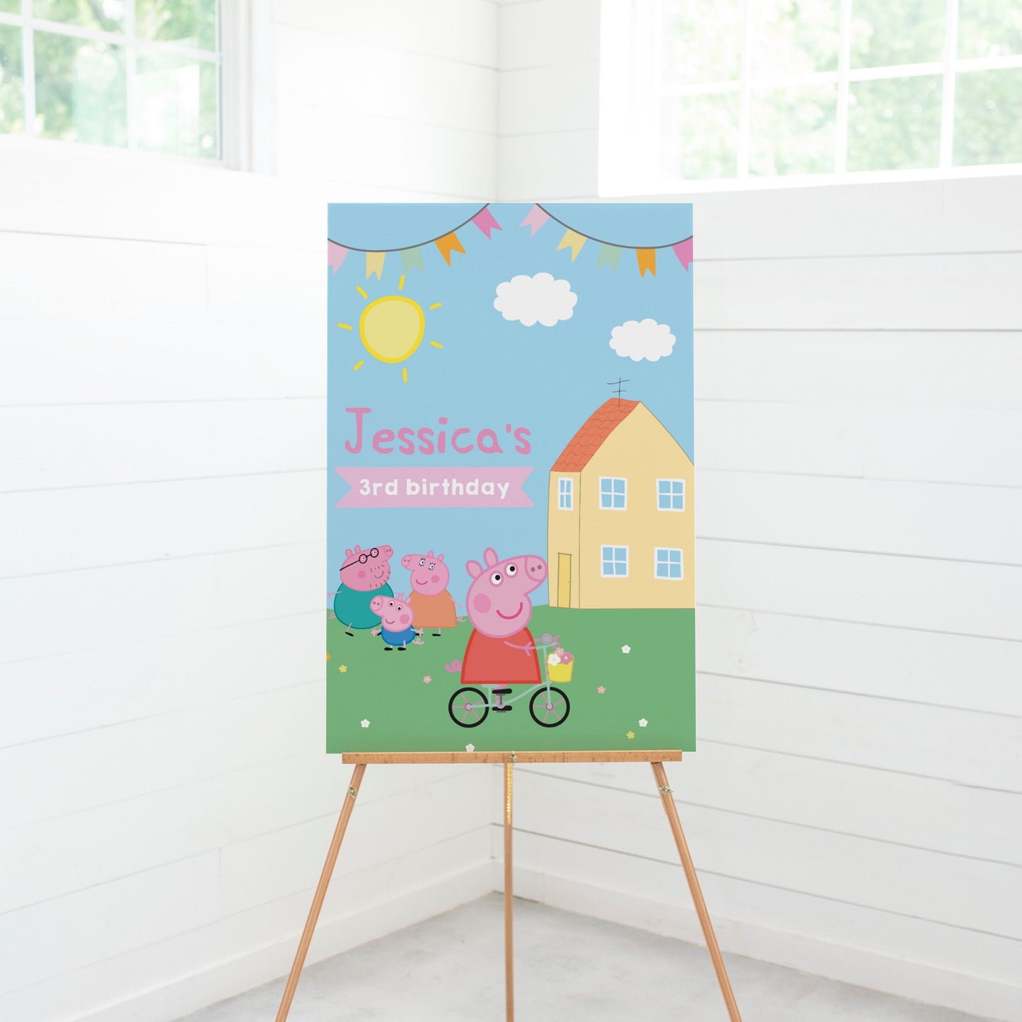 Peppa Pig Welcome Sign A1 ★ Instant Download | Editable Text - Digitally Printables