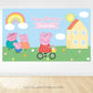 Peppa Pig with Family Backdrop | Pink Banner ★ Instant Download | Editable Text - Digitally Printables