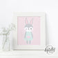 Scandi Bunny Wall Art Print Instant Download Decor