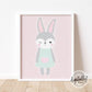 Scandi Bunny Wall Art Print Instant Download Decor