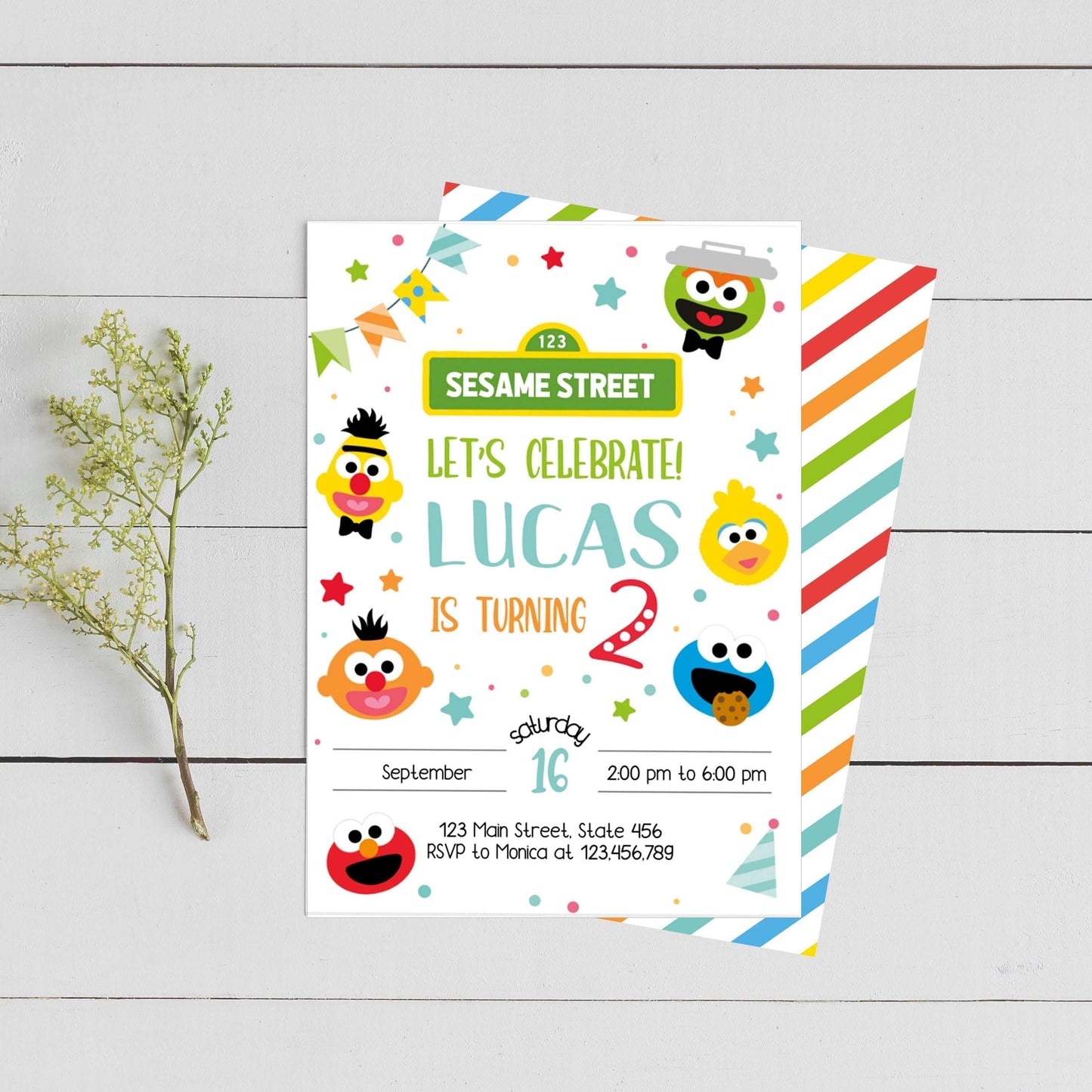 Sesame Street Inspired Birthday Invitation ★ Instant Download | Editable Text - Digitally Printables