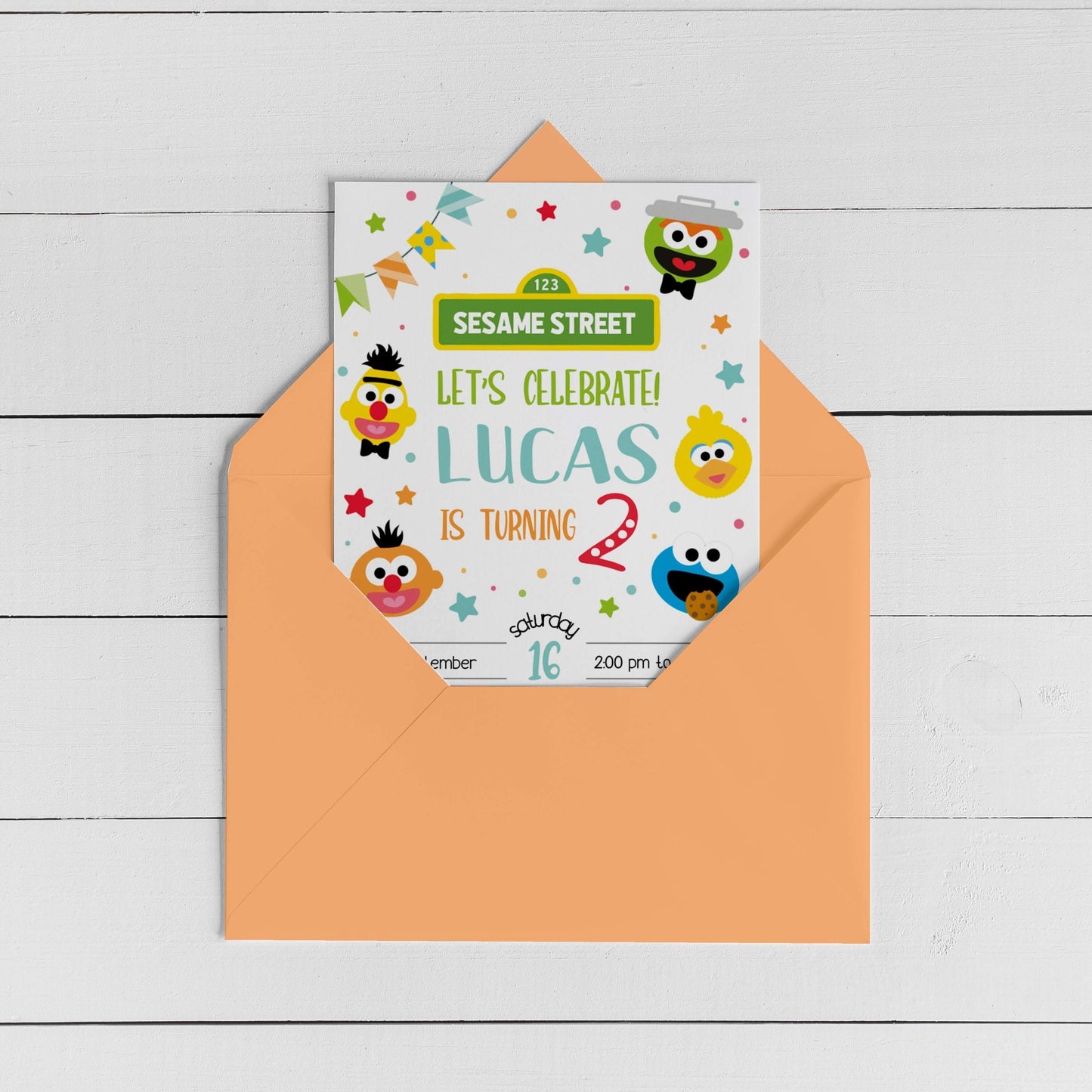 Sesame Street Inspired Birthday Invitation ★ Instant Download | Editable Text - Digitally Printables