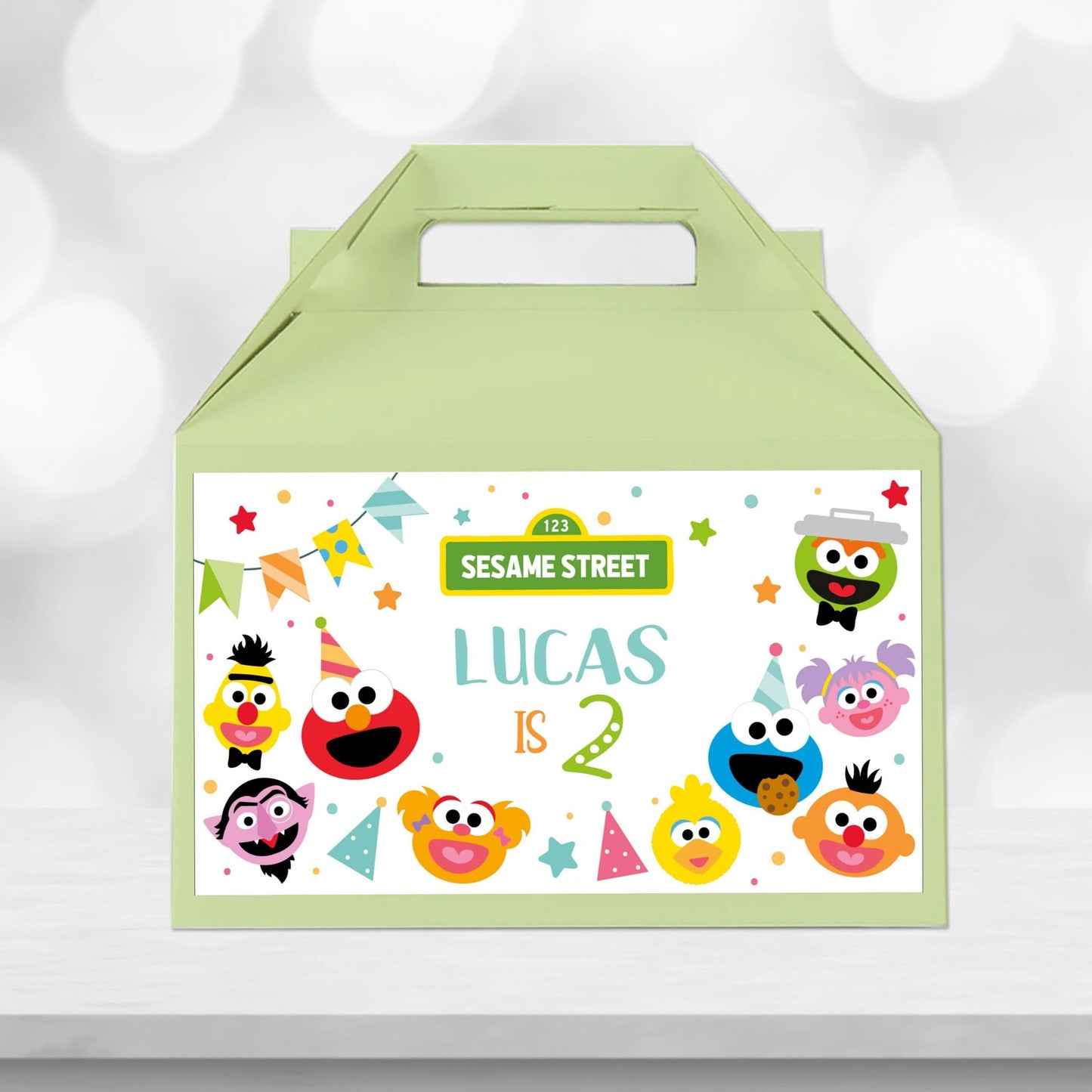 Sesame Street Inspired Gable Box Label ★ Instant Download | Editable Text - Digitally Printables