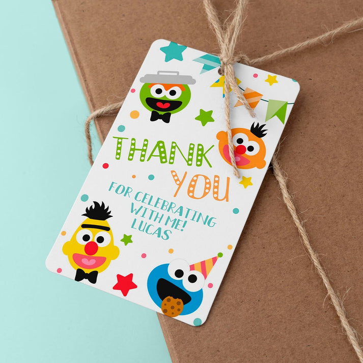 Sesame Street Inspired Thank You Tag ★ Instant Download | Editable Tex