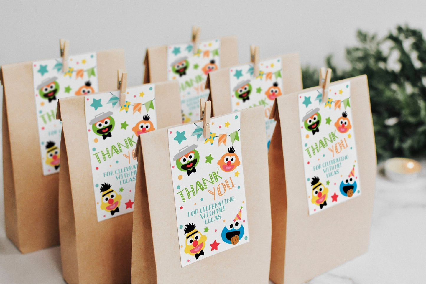 Sesame Street Inspired Thank You Tag ★ Instant Download | Editable Text - Digitally Printables