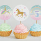Unicorn Cupcake Toppers ★ Instant Download | Editable Text - Digitally Printables