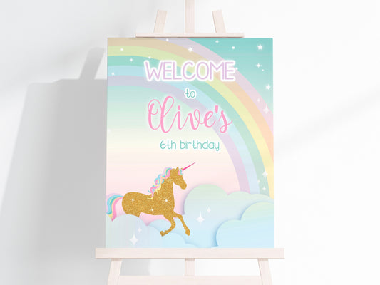 Unicorn Welcome Sign - Digitally Printables