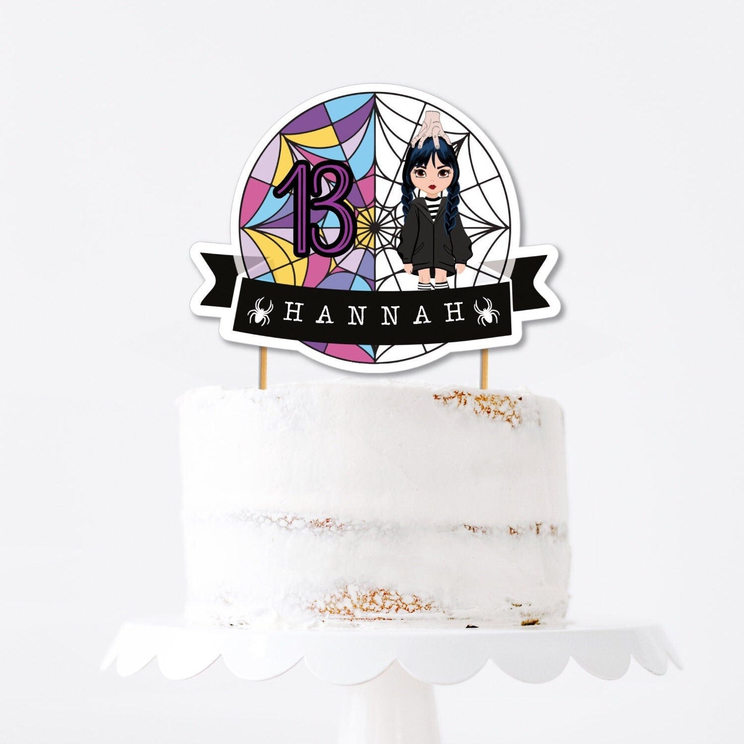 Wednesday Addams Cake Topper ★ Instant Download | Editable Text - Digitally Printables