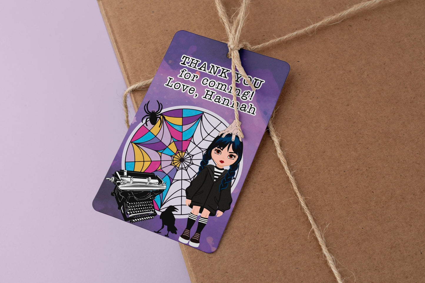 Editable Wednesday Addams Thank You Tags