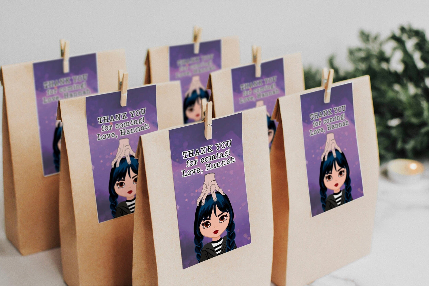 Wednesday Addams Thank You Tag | Wednesday Addams Party Favors